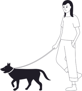 Women with a dog illustration